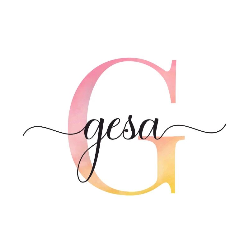 G| Monogramme | Nom | Gesa |Aquarelle
