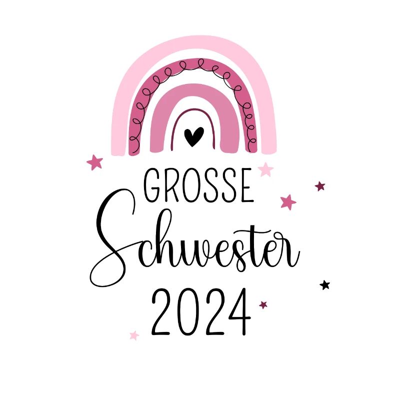 Ich werde große Schwester 2024 Regenbogen Süß