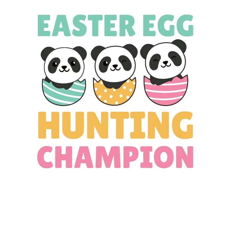 cute pandas for easter with easter eggs panda