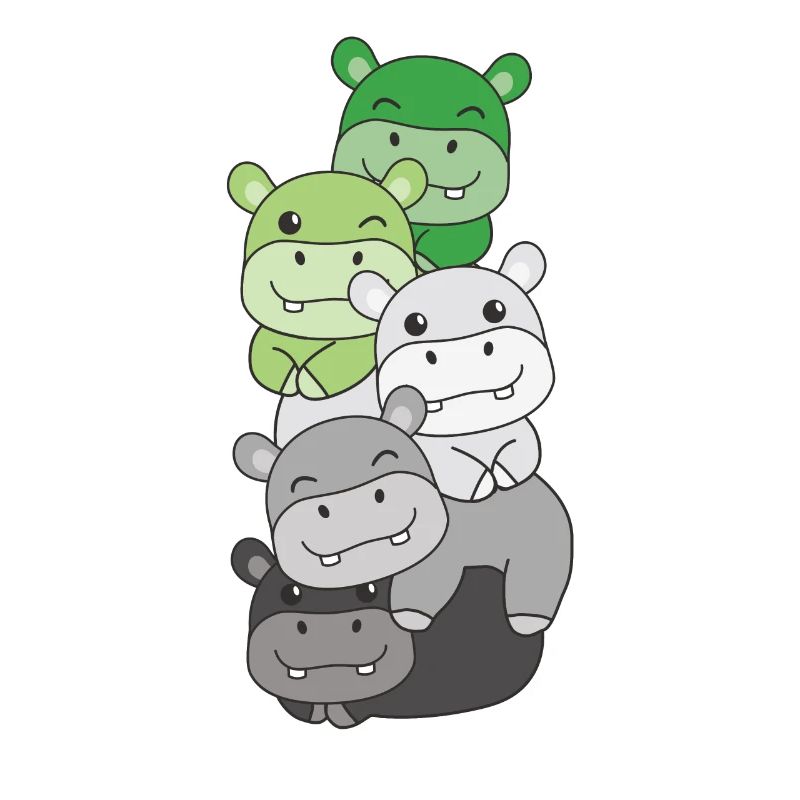 Aromance Flag Pride LGBTQ Cute Hippo Stack