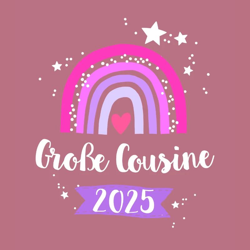 Ich werde Große Cousine 2025 Mädchen Regenbogen