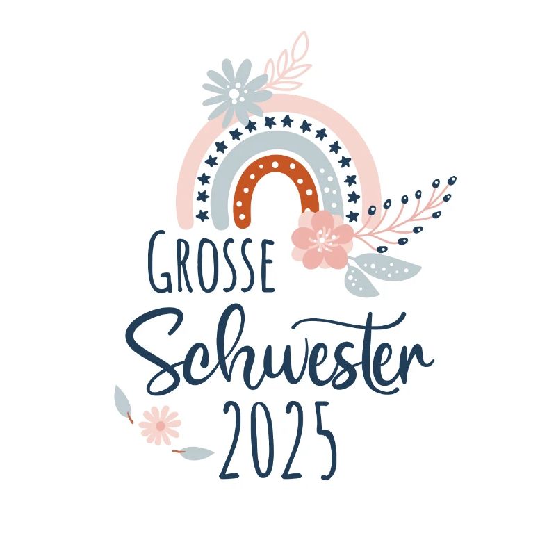 Ich werde große Schwester 2025 Regenbogen Mädchen