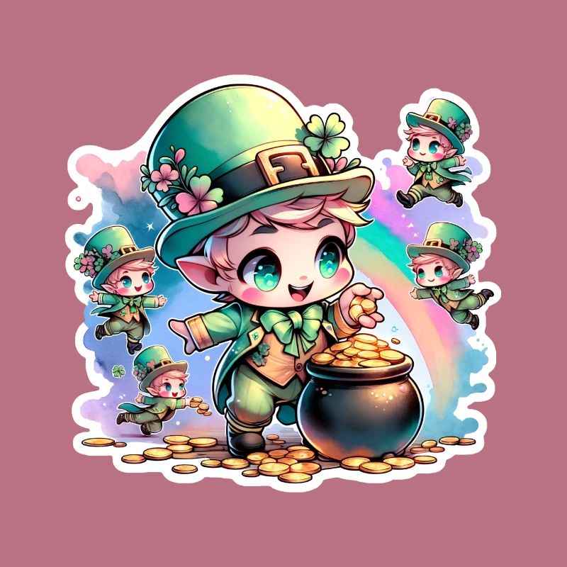 St. Patrick's Day Chibi Kobolde