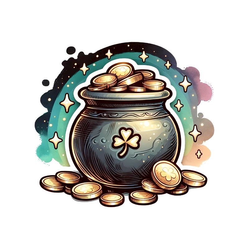 St. Patrick's Day Sparkly Gold Cauldron