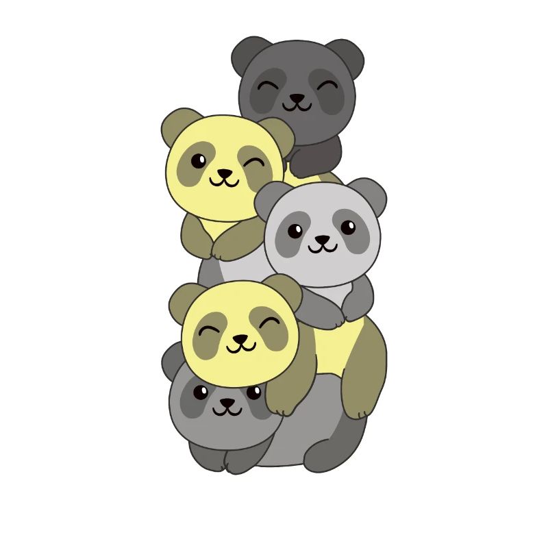 Perigender Flag Pride LGBTQ Cute Panda Stack