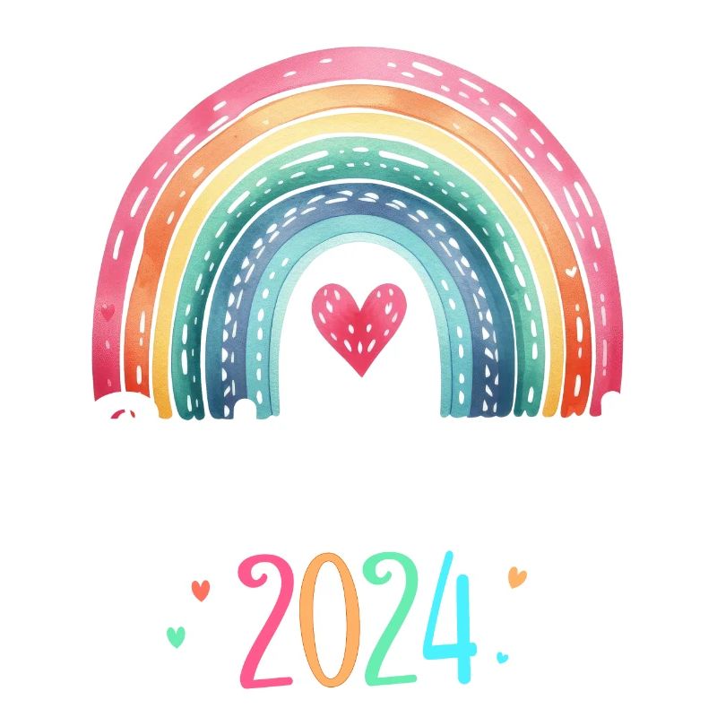 Schulkind 2024 Mädchen Regenbogen Einschulung 2024
