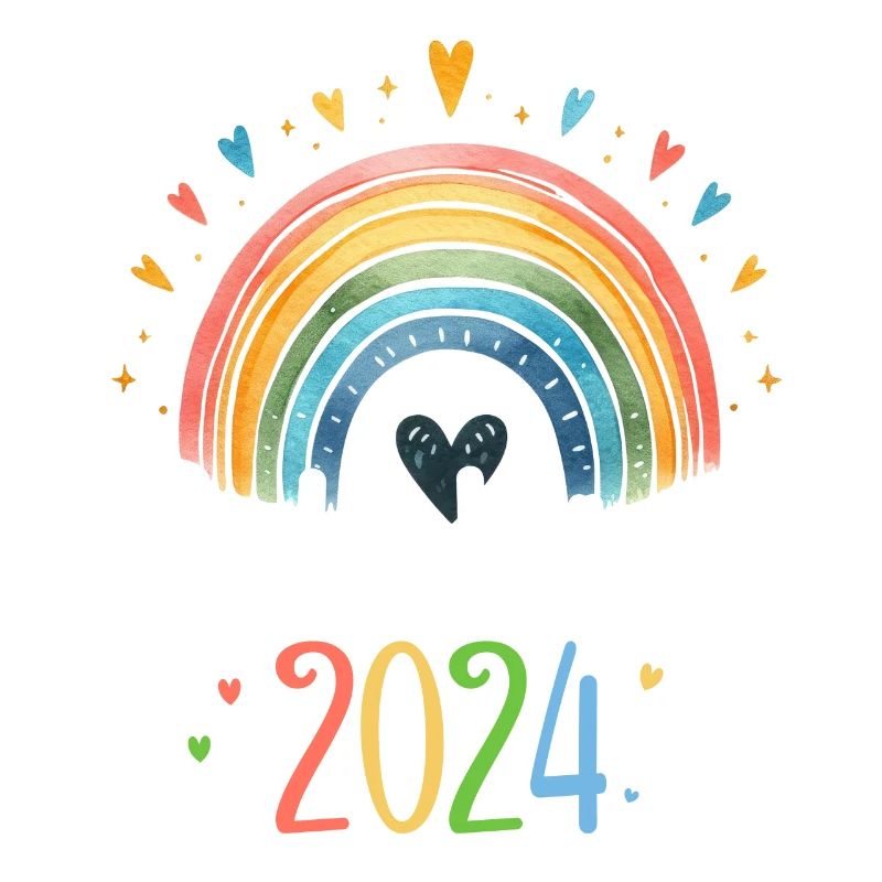 Schulkind 2024 Mädchen Regenbogen Einschulung 2024