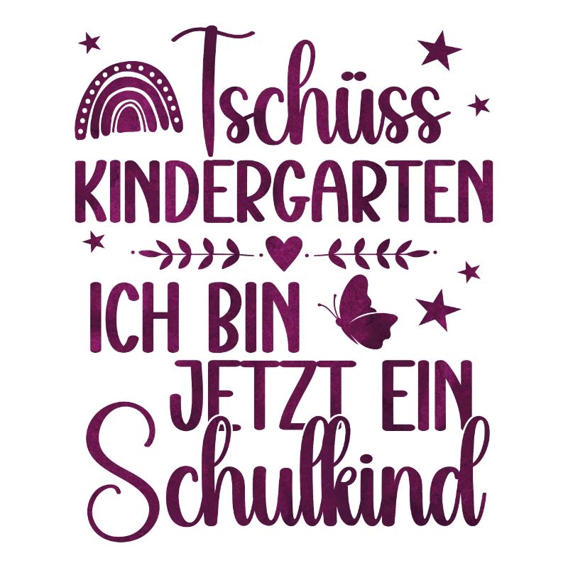 Schulkind 2024 Mädchen Regenbogen Einschulung 2024