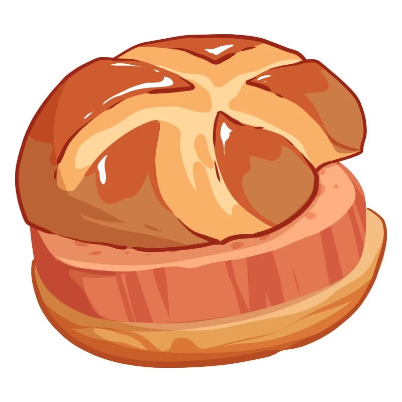 Comic Leberkäs Leberkäse Fleischkäse Brötchen