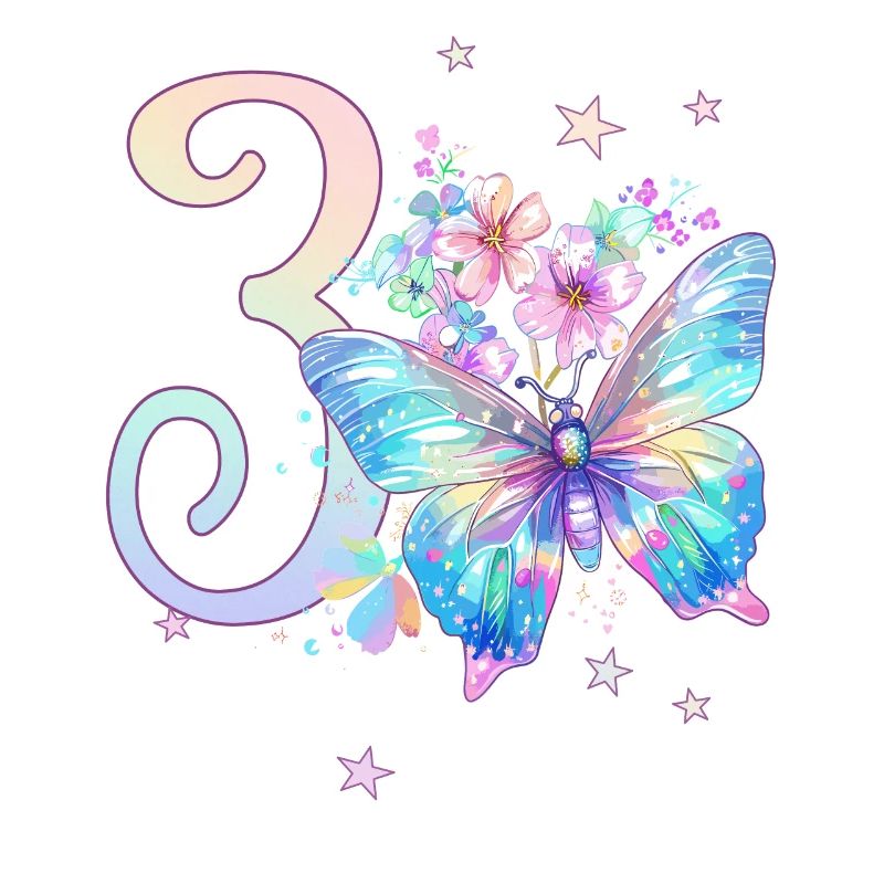 Geburtstag 3 Mädchen Schmetterling Mädchen Drei 3