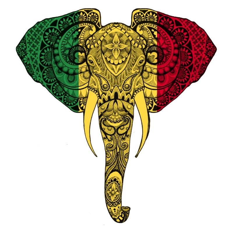 Mali Flag Elephant - Support Mali