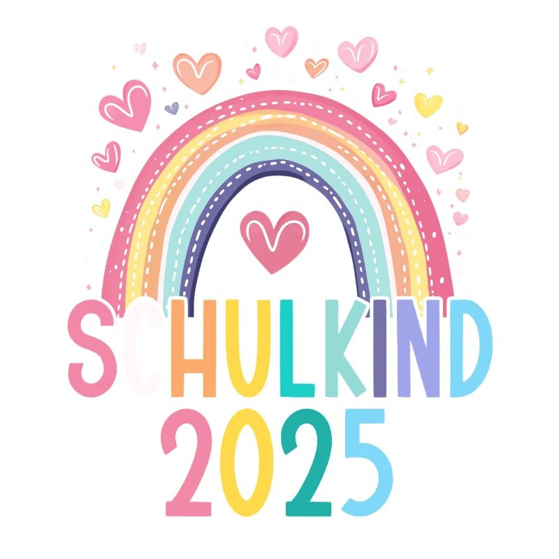 Schulkind 2025 Regenbogen Mädchen Einschulung 2025