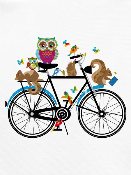 Waldtiere auf einem Fahrrad