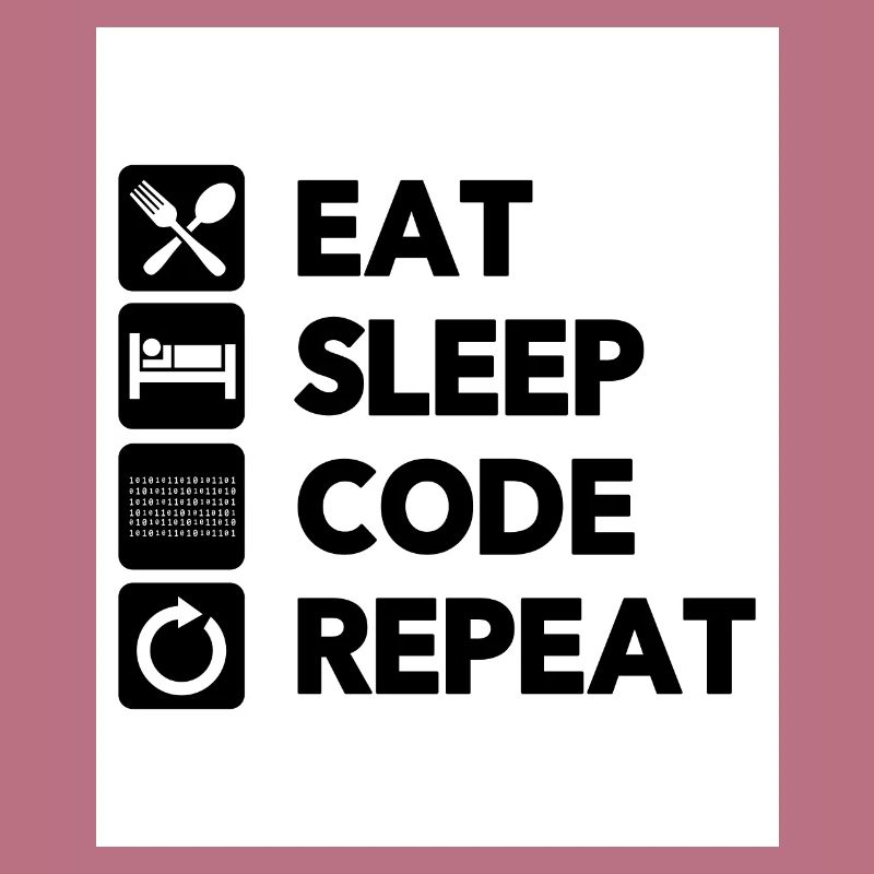 Eat Sleep Code Repeat Coder Programmer Software De