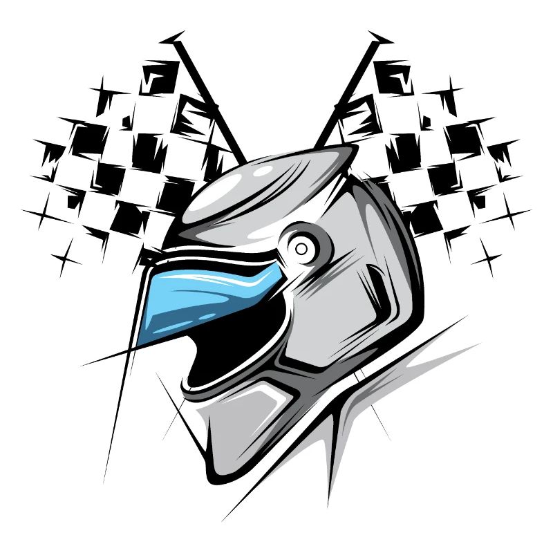 formula checkered flag helmet illustration racing graphic