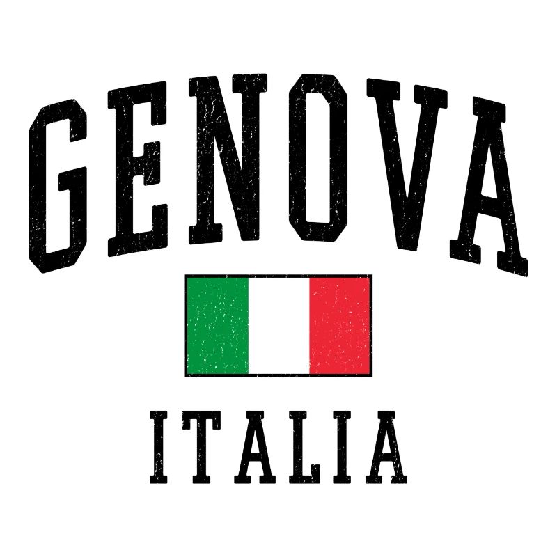 Conception de Gêne avec drapeau et lettres Italiennes