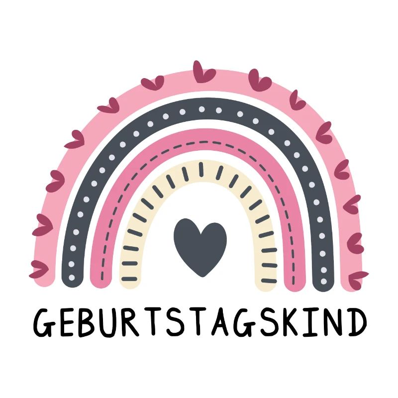 Geburtstagskind | Regenbogen mit Herz | Boho Style