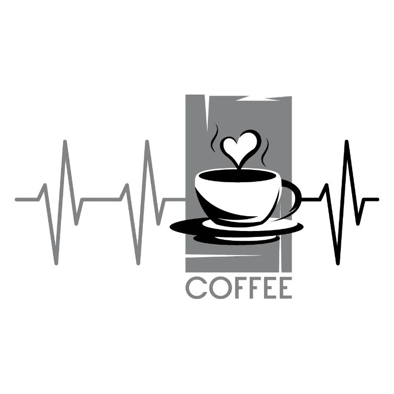 Pulse Coffee Café Battement de cœur Icône d’amour de café