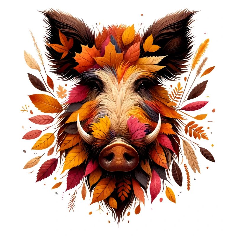 Sanglier, conçu à partir de différentes feuilles