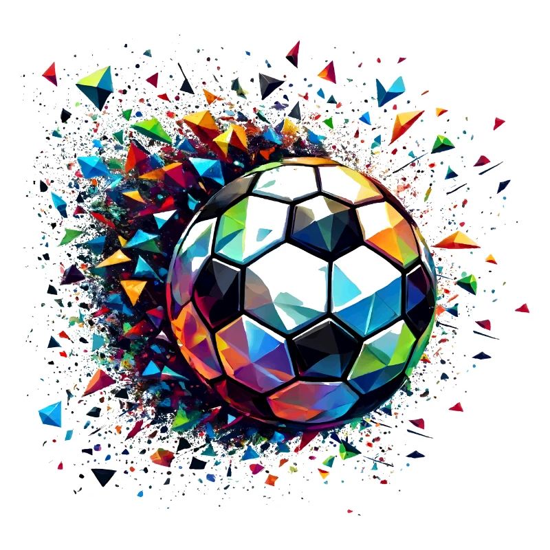 Bunt dynamisches Fußball Motiv mit Lichtreflexe