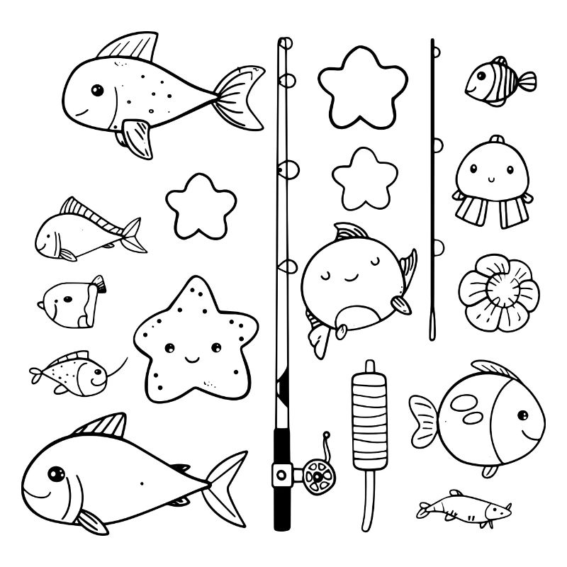 Style de bande dessinée de pêche