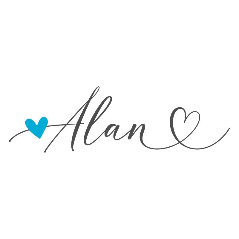 Alan Name First Name Calligraphy Heart