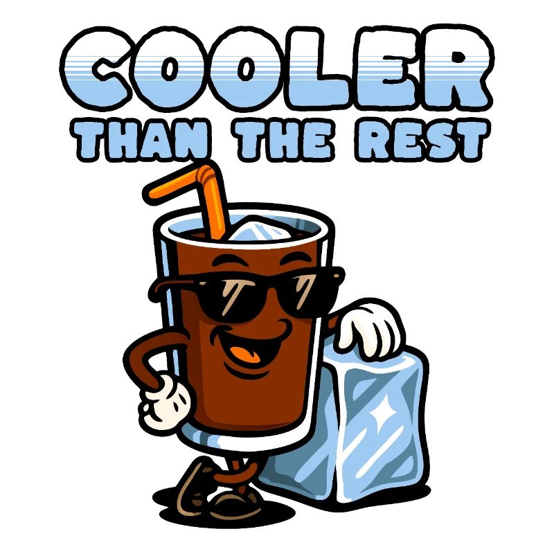 Cola-Figur mit Eiscreme und Sonnenbrille