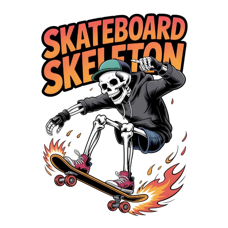 Skateboard Squelette Design Dynamique