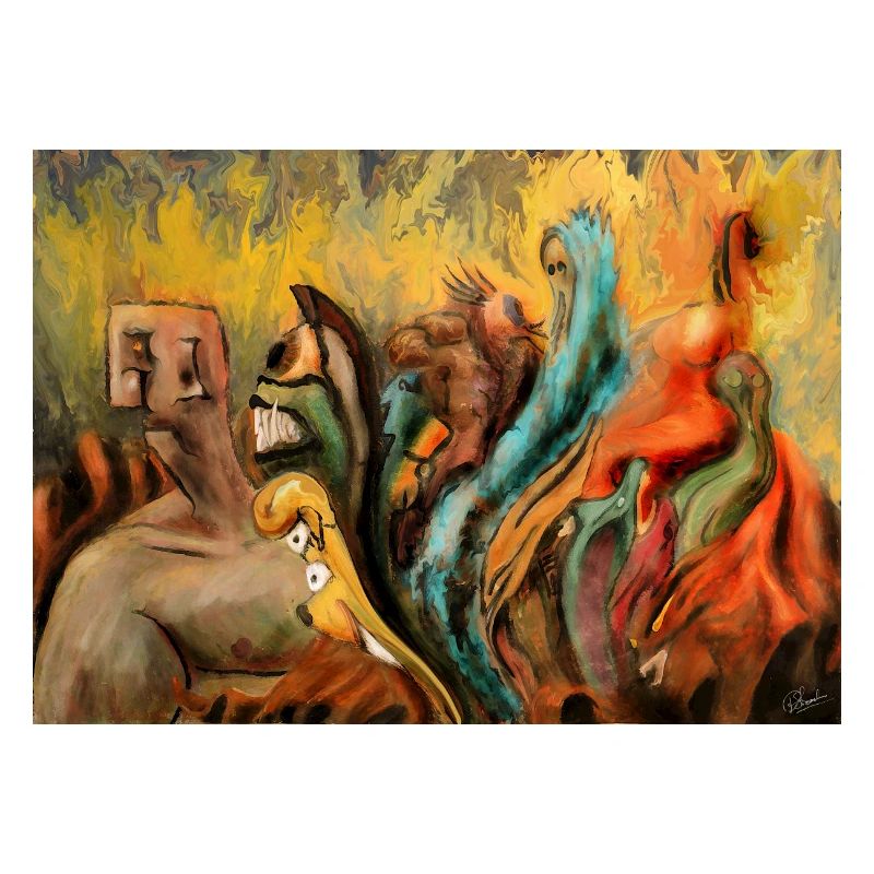 Surréaliste Psycho Disco Fantasy Créature Artwork