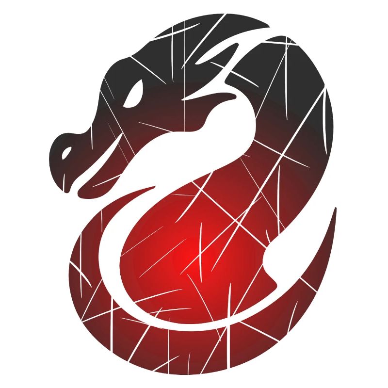 Roter Drachen mit Split-Textur