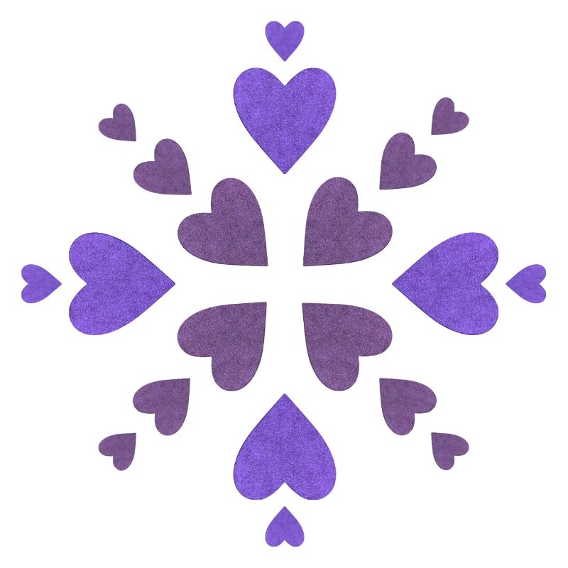 Cœurs violets en spirale