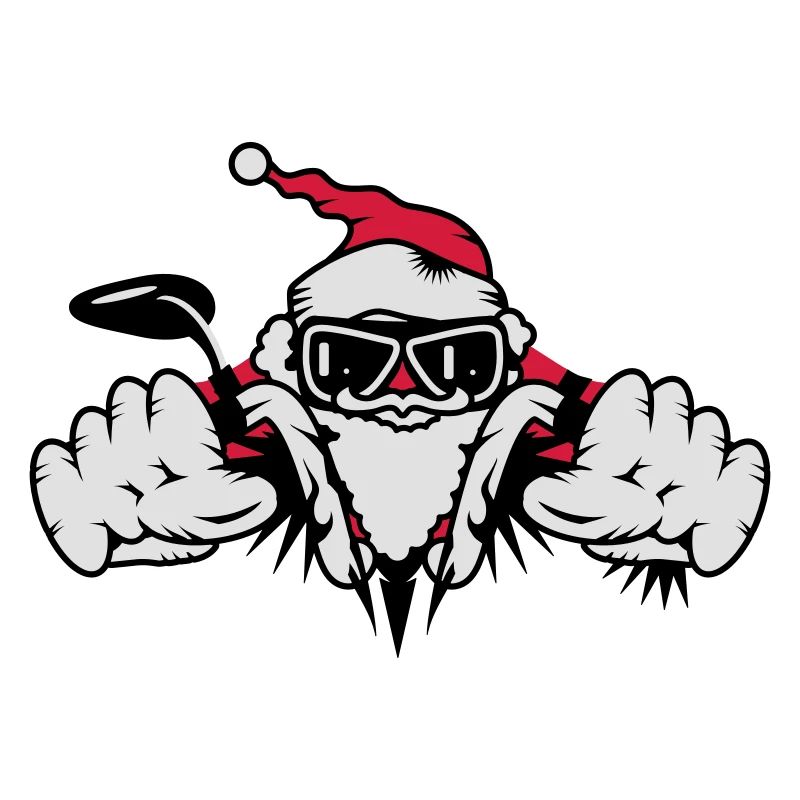 Weihnachtsmann auf Motorrad mit Geschenken