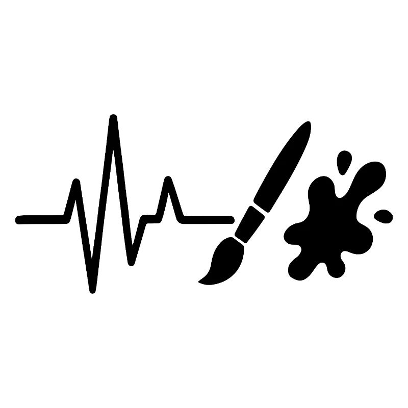 Paint Roller Heartbeat Line DIY Painter Design