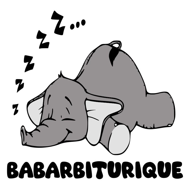 Sleeping Elephant with the title babarbituric