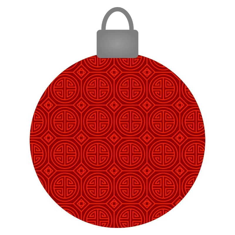 Rotes Rundmuster Weihnachtskugel