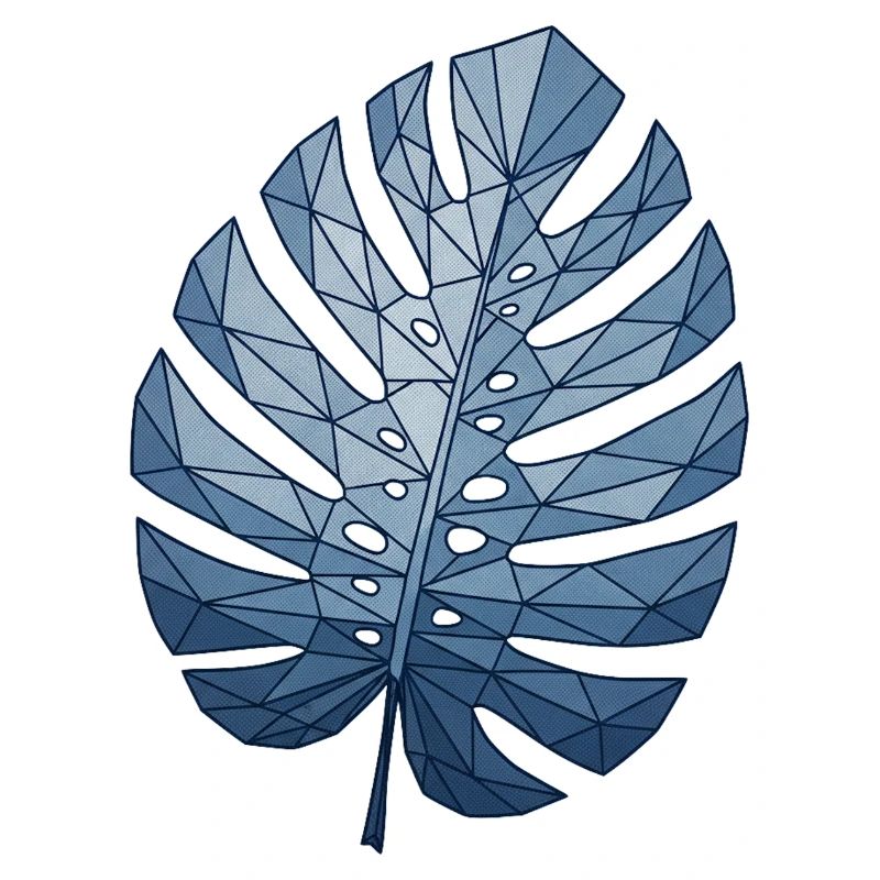 Bleu Monstra Géométrique