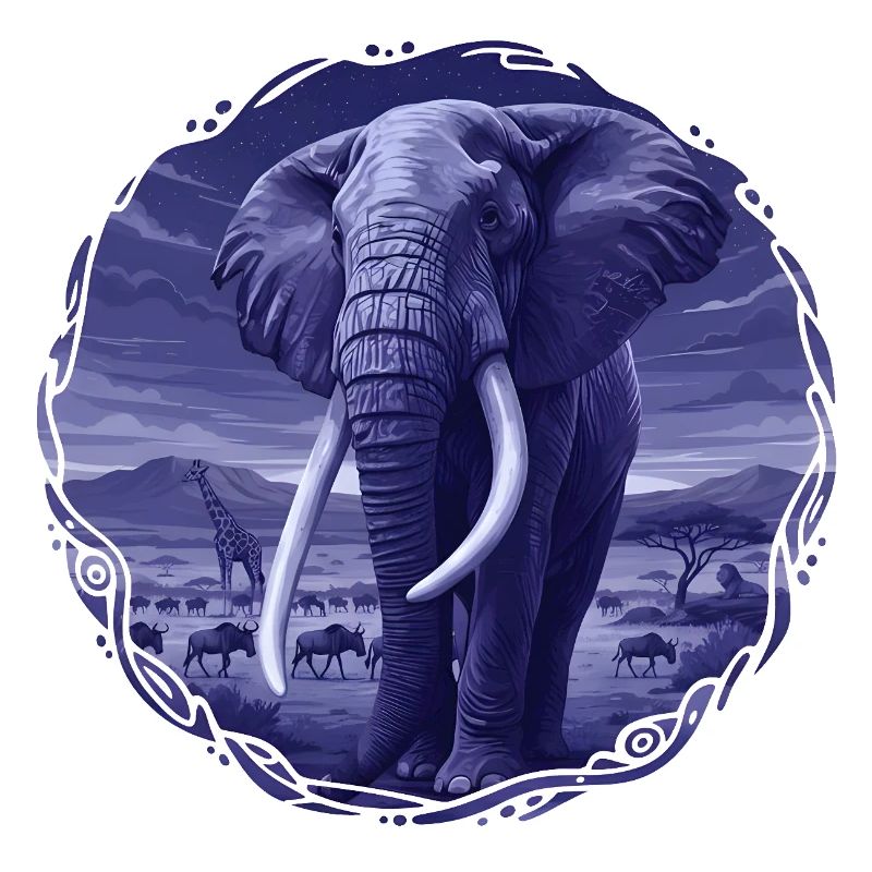 Nächtlicher Elefant in der Savanne