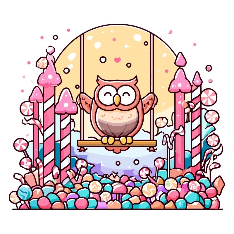 Zuckersüßer Eulen-Swing im Candyland