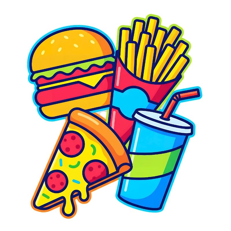 Illustration de combos de restauration rapide