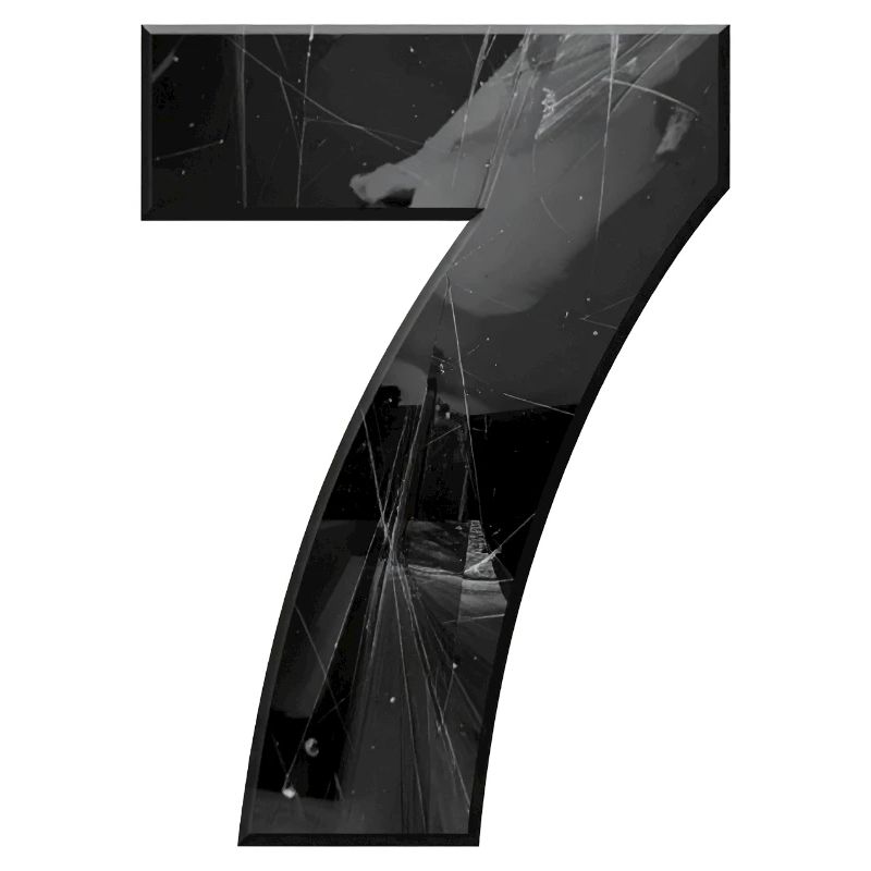 Schwarzgrau Sieben mit Splittern