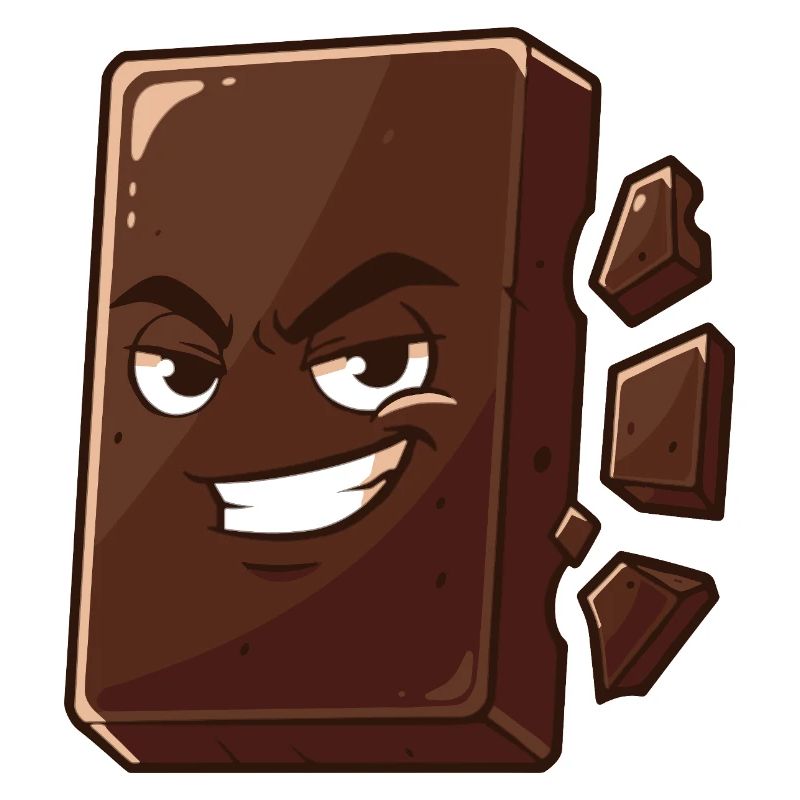 Charming chocolate block with grin