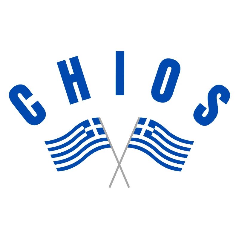 Chios Crossed Greek Flags 