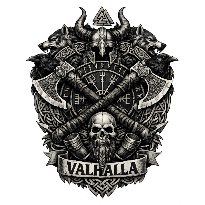 Valhalla-Schädel-Wikingerwappen