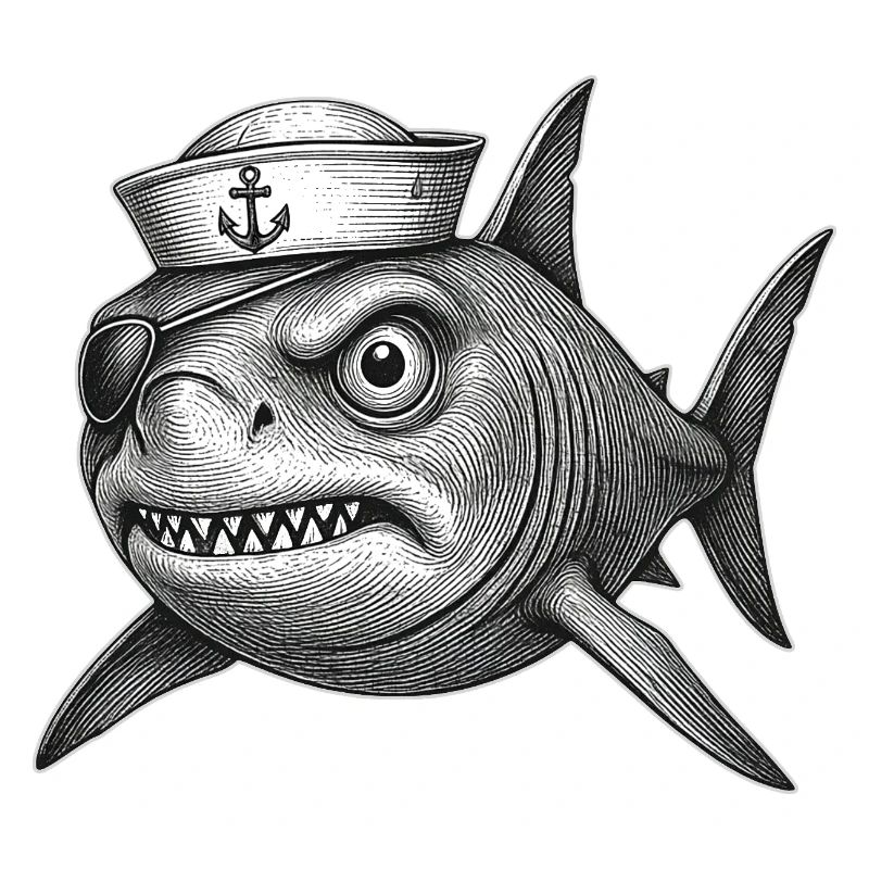 The grumpy Captain Shark