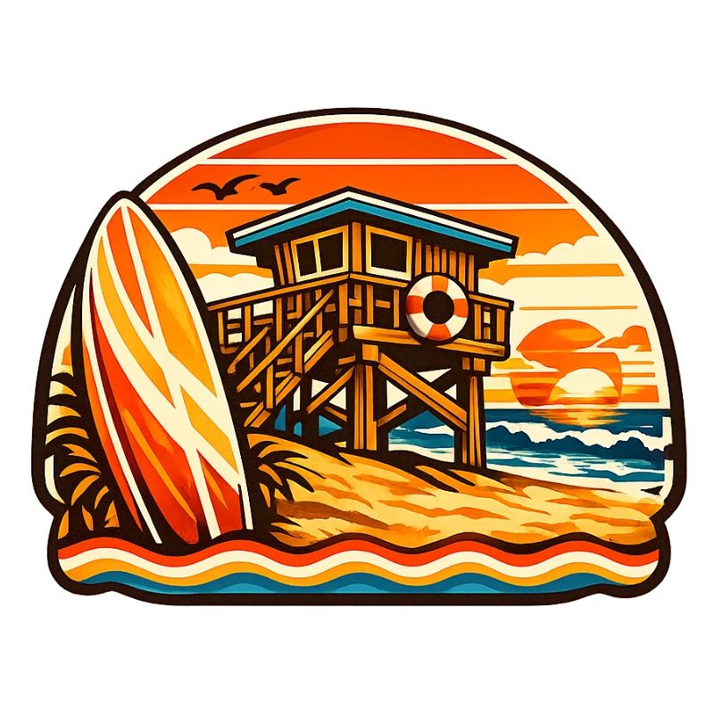 Planche de surf de sauveteur de plage Sunset