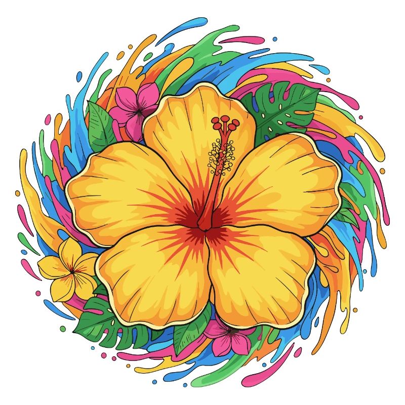 Éclaboussure d’hibiscus colorée
