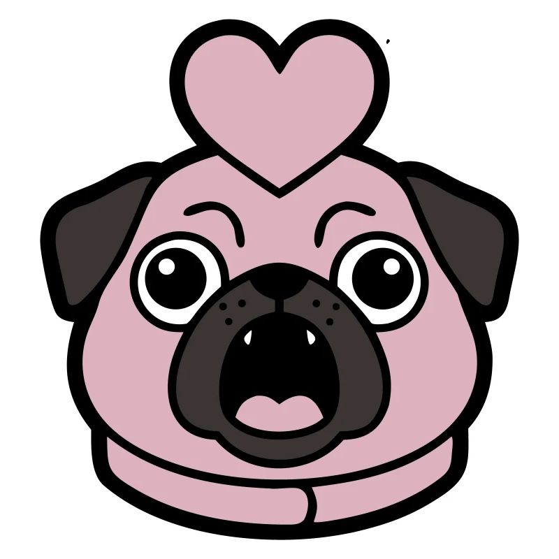 Mops Hund Herz Liebe Bellen