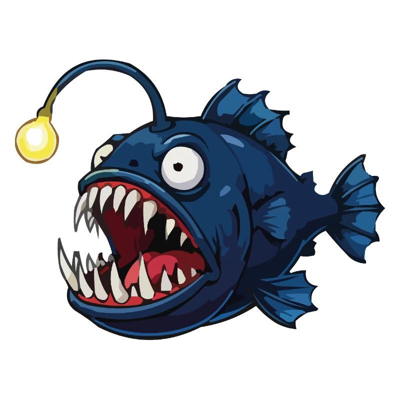 Deep-sea frogfish with light