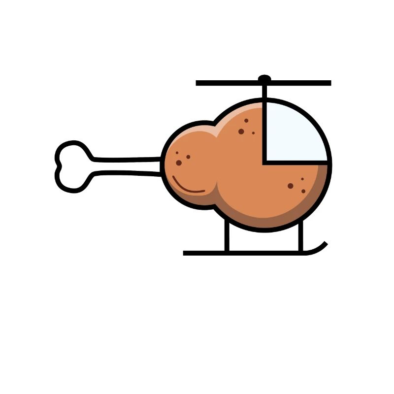 Helikopter Hähnchen Keule Essen Geschenkidee