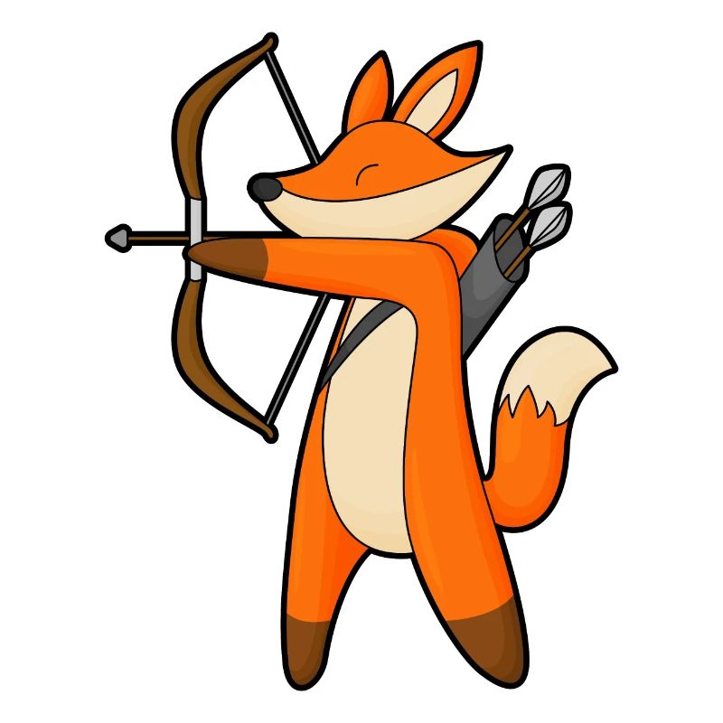 Renard comme archer avec flèche &arc